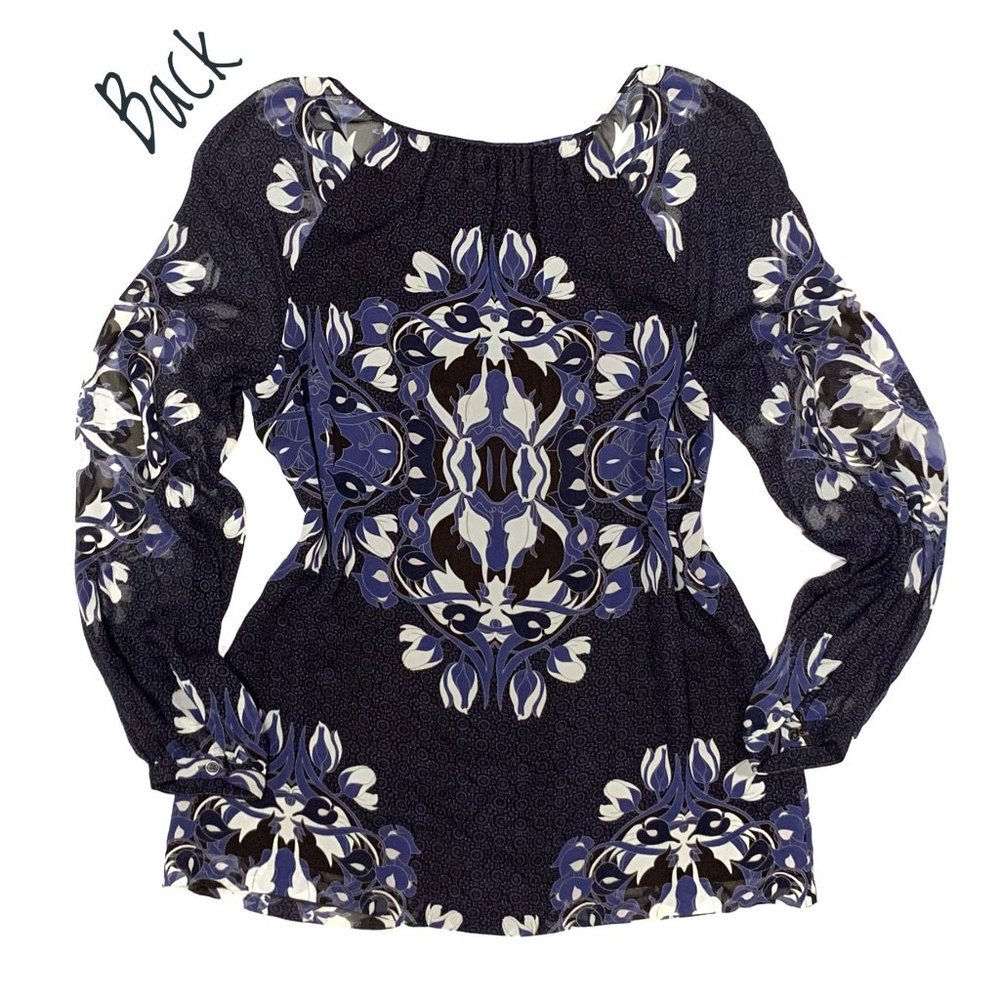 Tory Burch ‘Lisa' Print Silk Blouse Sz10 - Picture 11 of 12